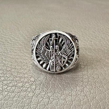 Archangel Saint Michael Guardian Angel Christian Ring