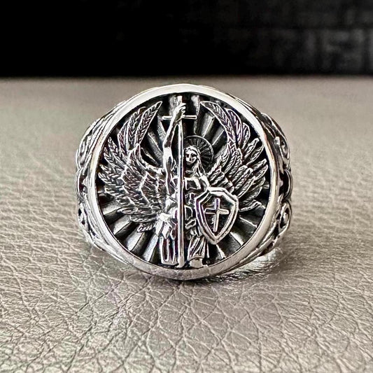 Archangel Saint Michael Guardian Angel Christian Ring