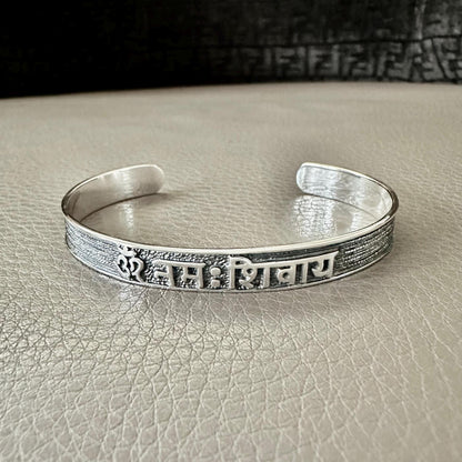 Ohm/Om Buddhism Hindi Symbol Sanskrit Talisman Cuff Bracelet