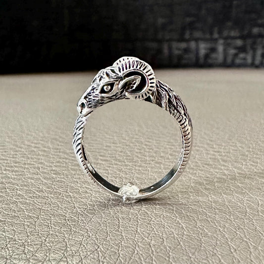 Goat Head Spiritual Animal Symbol of Christ Ring