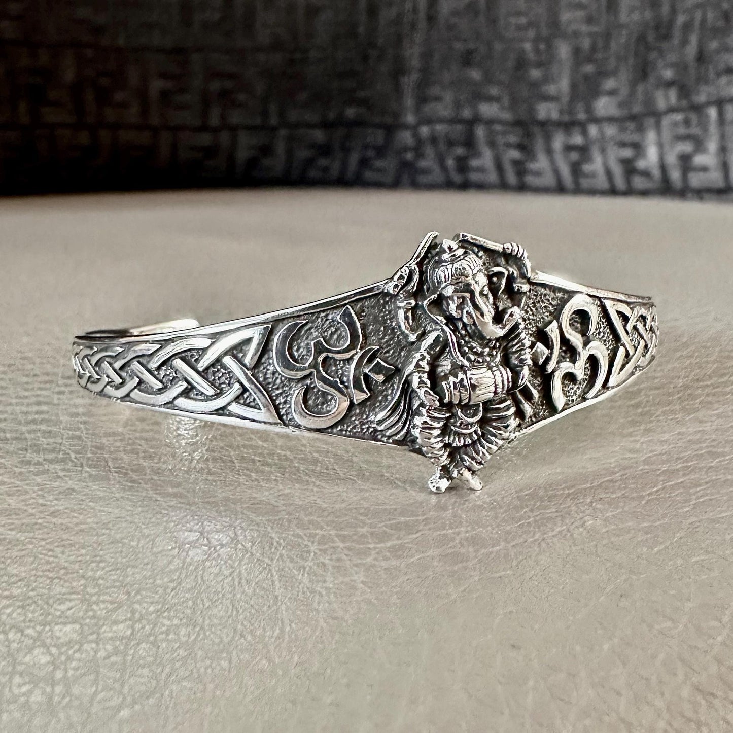 Ganesha Hinduism Elephant God Hindi Deity Cuff Bracelet
