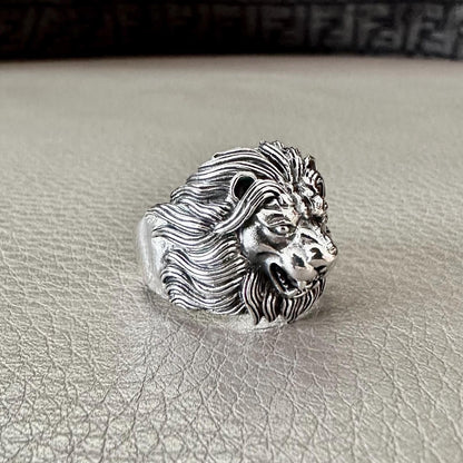 Big Lion Zodiac Leo King of Jungle Beast Heavy Ring