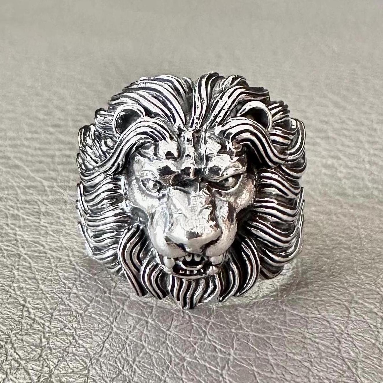 Big Lion Zodiac Leo King of Jungle Beast Heavy Ring