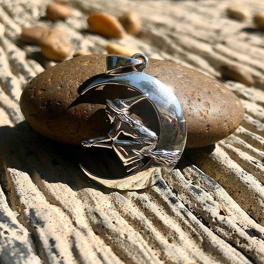 Witch Celtic Crescent Moon Pendant/Necklace