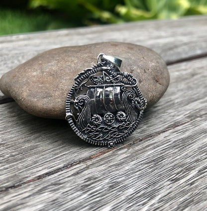Viking Longship Kayaks Boat Pendant/Necklace
