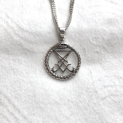 Lucifer Sigil Satanic Seal Ouroboros Pendant/Necklace