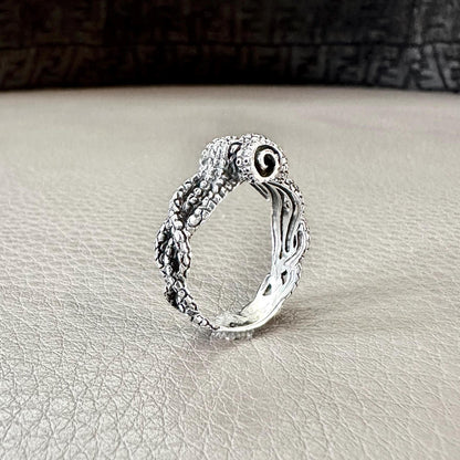 Handcrafted 925 Sterling Silver Octopus Ring Kraken Sea Monster Ring Silver Jewelry Accessories Gift by VINTZ