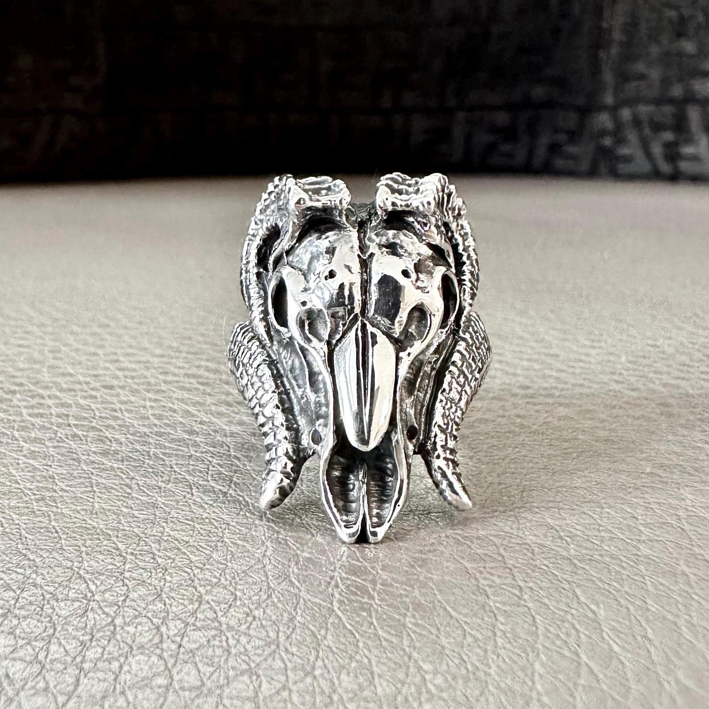 Handcrafted 925 Sterling Silver Bull Ring Gothic Bull Skull Heavy Animal Ring Silver Jewelry Accessories Gift by VINTZ