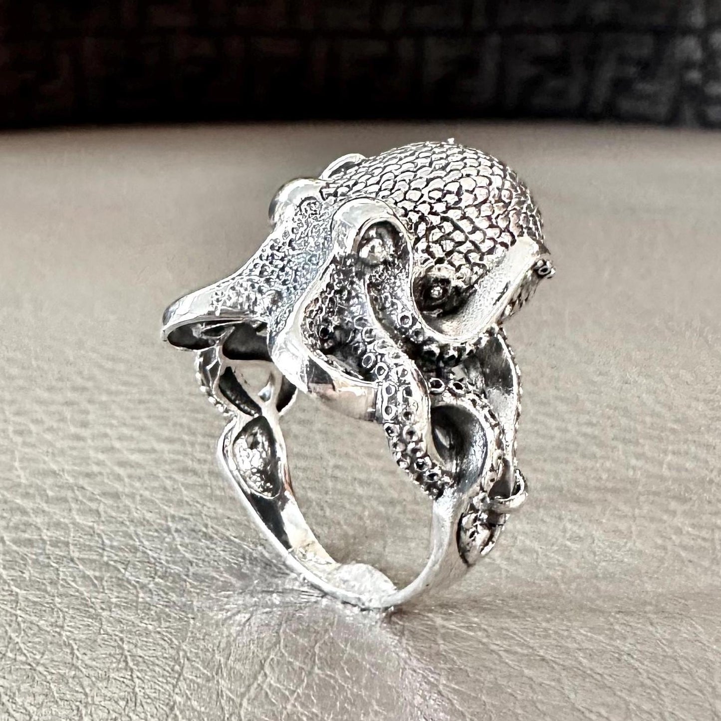 Handcrafted 925 Sterling Silver Octopus Ring Heavy Kraken Sea Monster Ring Silver Jewelry Animal Accessories Gift by VINTZ