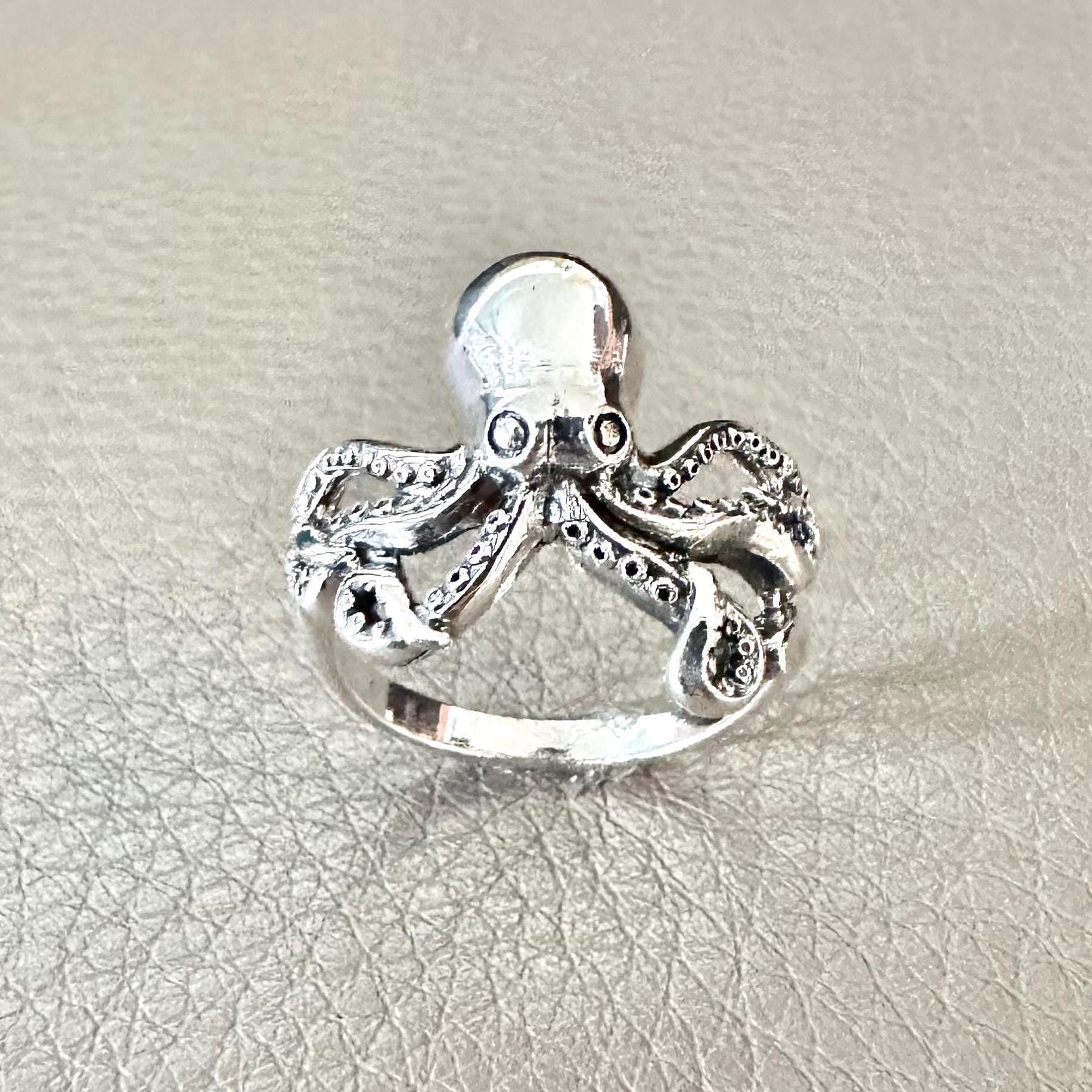 Handcrafted 925 Sterling Silver Octopus Ring Kraken Sea Monster Ring Silver Jewelry Accessories Gift by VINTZ