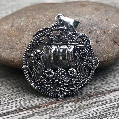 Viking Longship Kayaks Boat Pendant/Necklace