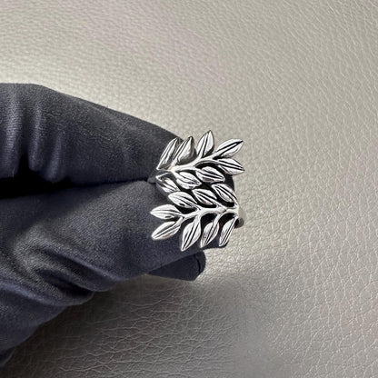 Handcrafted 925 Sterling Silver Olive Leaf Ring Silver Jewelry Fashion Accessories Gift by VINTZ