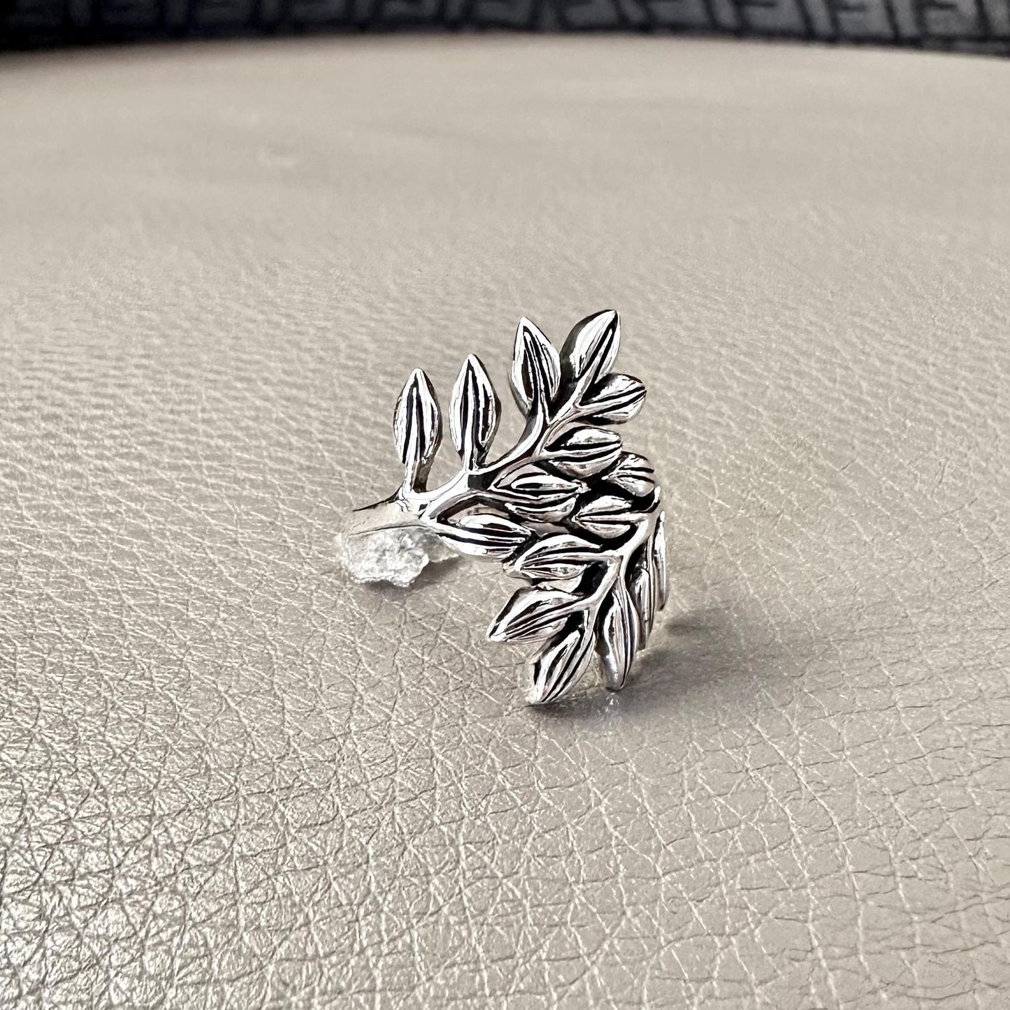 Handcrafted 925 Sterling Silver Olive Leaf Ring Silver Jewelry Fashion Accessories Gift by VINTZ