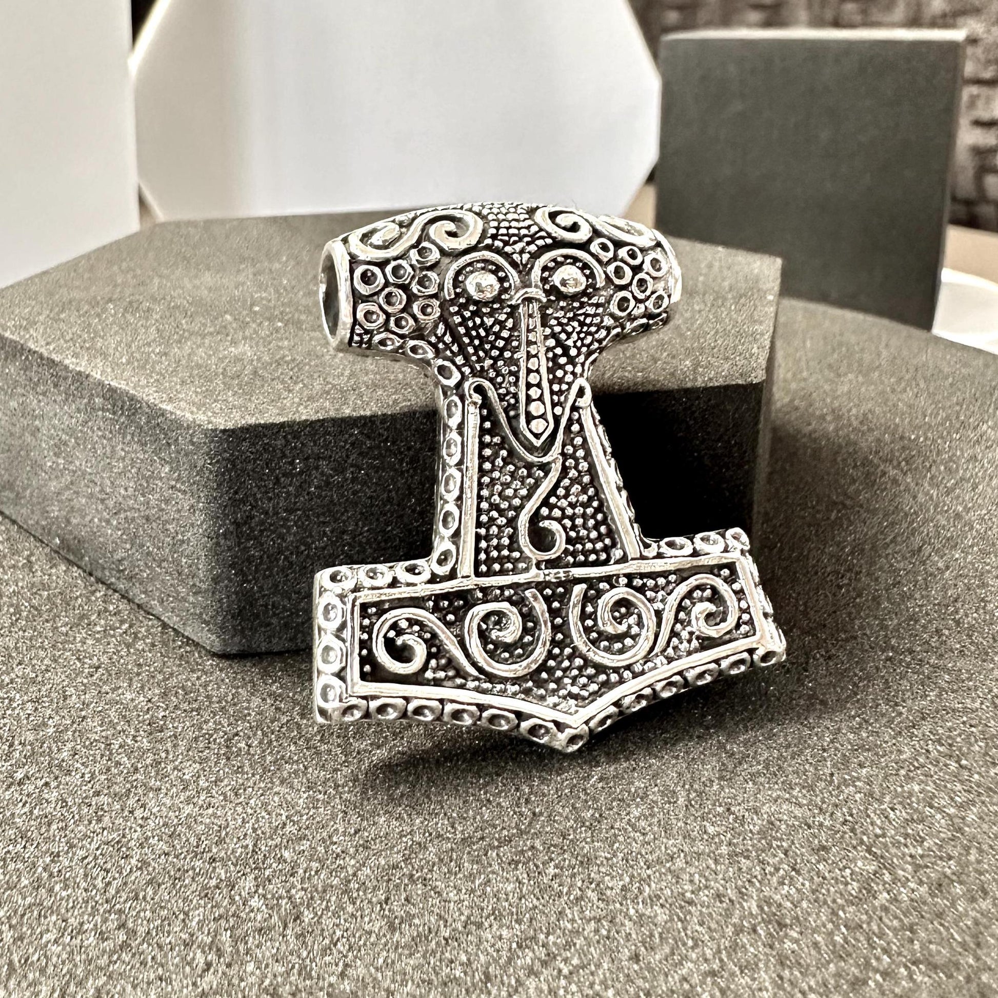 Handcrafted 925 Sterling Silver Thor's Hammer Pendant Viking Odinson Mjolnir Celtic Pendant/Necklace Silver Jewelry Accessory Gift by VINTZ