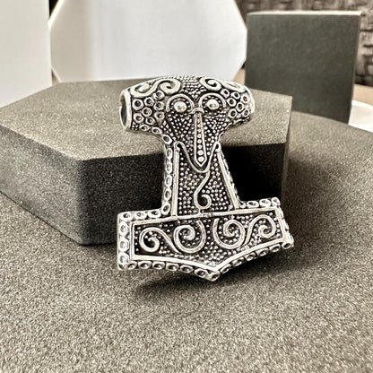 Handcrafted 925 Sterling Silver Thor's Hammer Pendant Viking Odinson Mjolnir Celtic Pendant/Necklace Silver Jewelry Accessory Gift by VINTZ