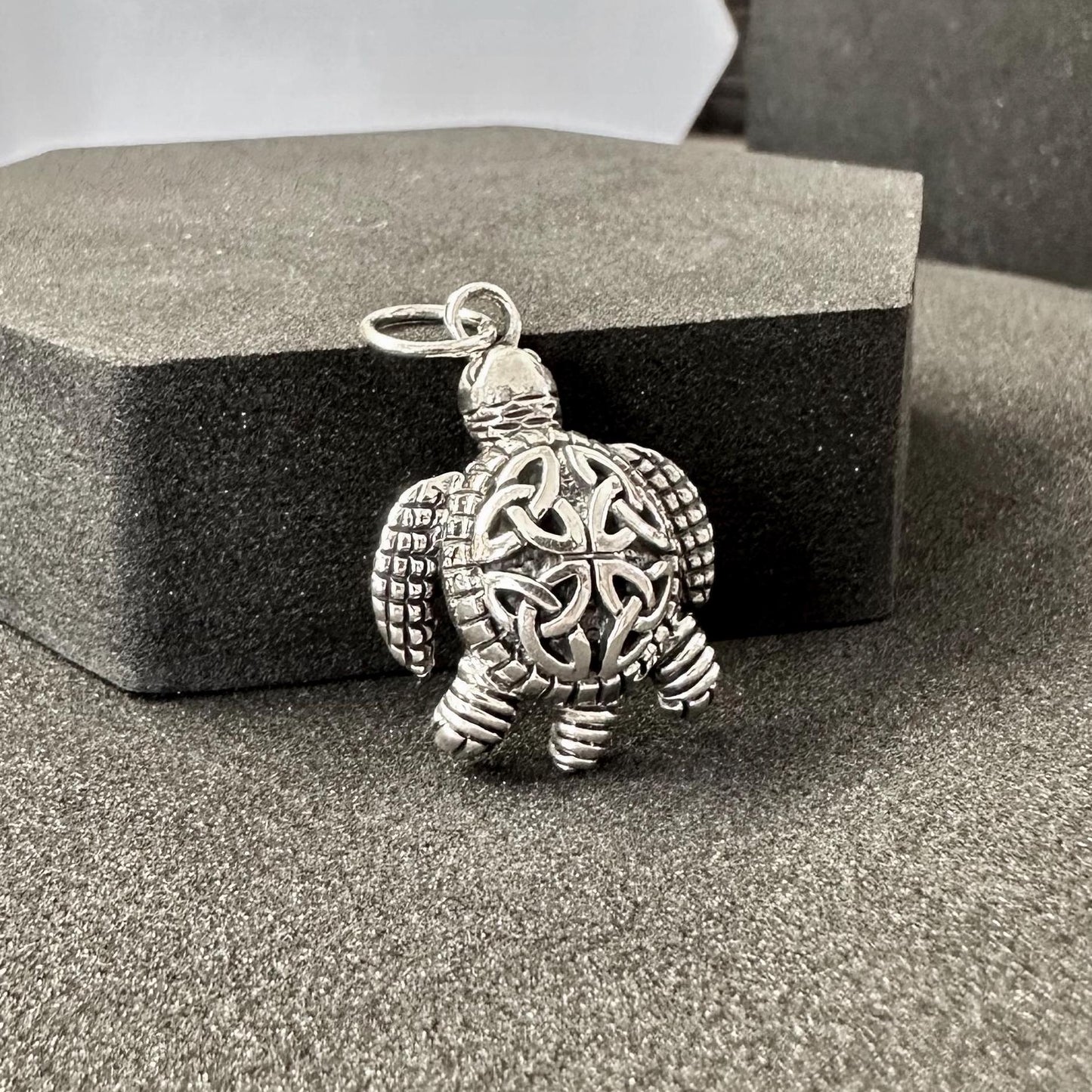 Handcrafted 925 Sterling Silver Turtle Pendant Celtic Knot Design Tortoise Snapper Pendant/Necklace Silver Jewelry Accessories Gift by VINTZ