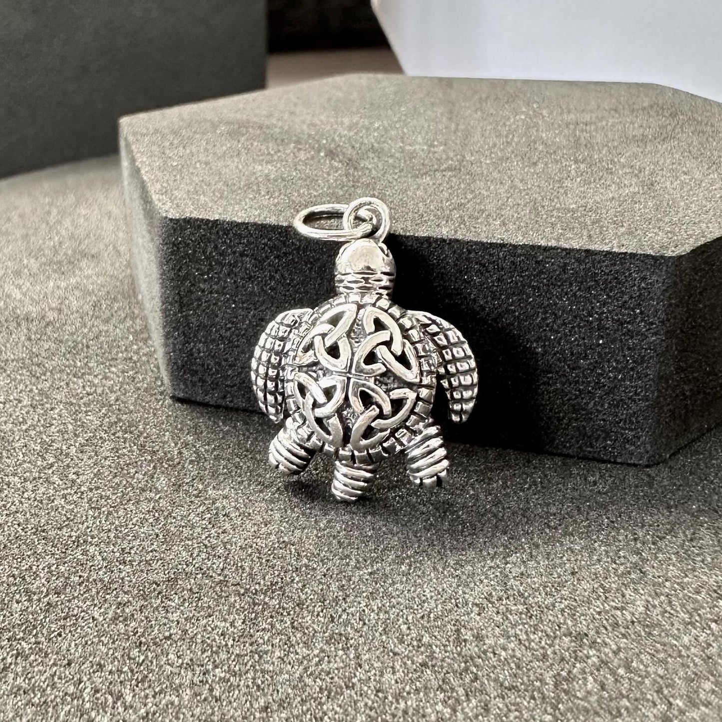 Handcrafted 925 Sterling Silver Turtle Pendant Celtic Knot Design Tortoise Snapper Pendant/Necklace Silver Jewelry Accessories Gift by VINTZ