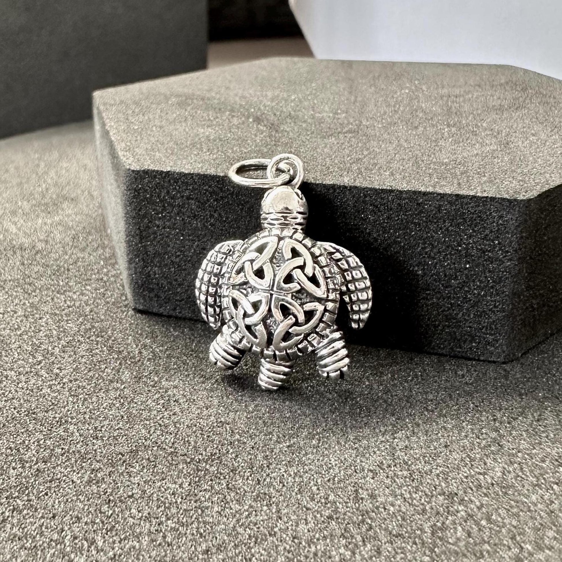 Handcrafted 925 Sterling Silver Turtle Pendant Celtic Knot Design Tortoise Snapper Pendant/Necklace Silver Jewelry Accessories Gift by VINTZ