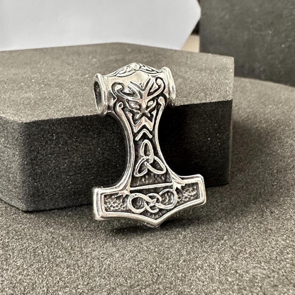 Handcrafted 925 Sterling Silver Thor's Hammer Pendant Viking Odinson Mjolnir Celtic Pendant/Necklace Silver Jewelry Accessory Gift by VINTZ