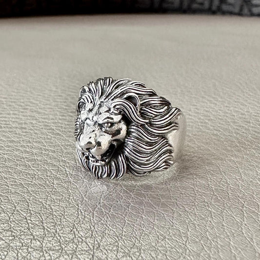Big Lion Zodiac Leo King of Jungle Beast Heavy Ring