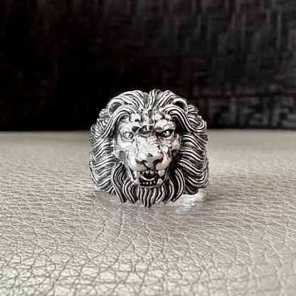 Big Lion Zodiac Leo King of Jungle Beast Heavy Ring