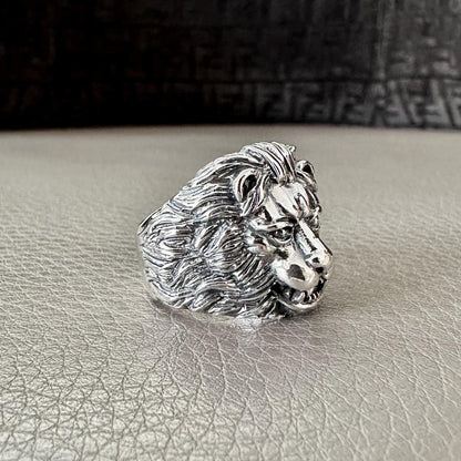 Big Lion Zodiac Leo King of Jungle Beast Heavy Ring