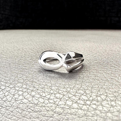 Handcrafted 925 Sterling Silver Jesus Fish Ring Ichthys Christian Christ Symbol Son of God Ring Silver Jewelry Accessories Gift by VINTZ