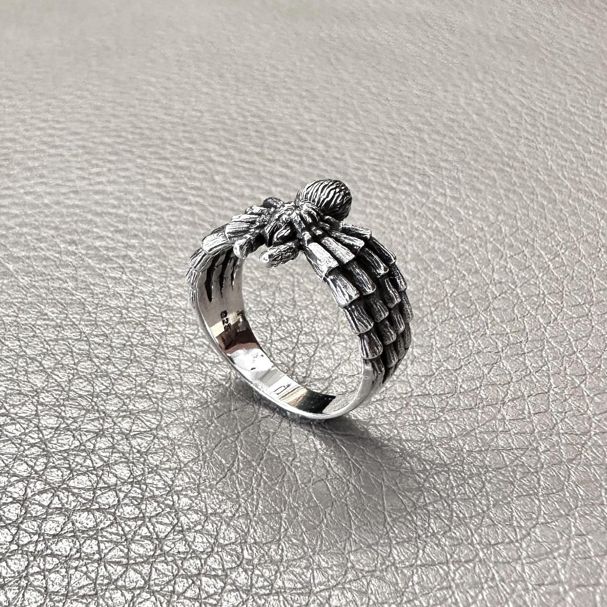 Handcrafted 925 Sterling Silver Spider Ring Tarantulas Poisonous Spider Arachnids Ring Silver Jewelry Animal Accessories Gift by VINTZ