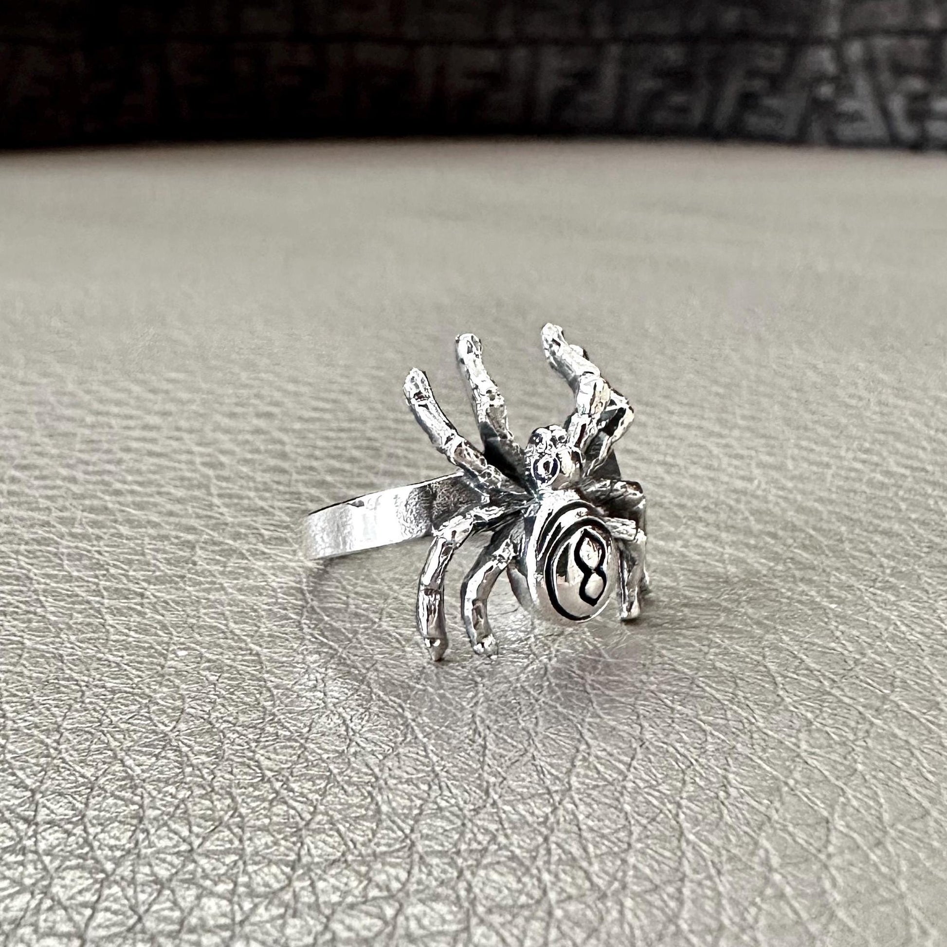 Handcrafted 925 Sterling Silver Spider Ring Black Widow Poisonous Spider Arachnids Ring Silver Jewelry Animal Accessories Gift by VINTZ