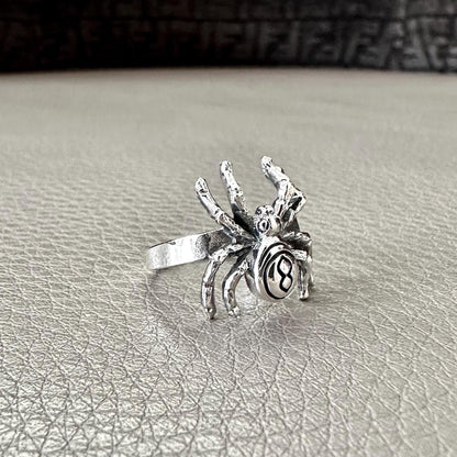 Handcrafted 925 Sterling Silver Spider Ring Black Widow Poisonous Spider Arachnids Ring Silver Jewelry Animal Accessories Gift by VINTZ
