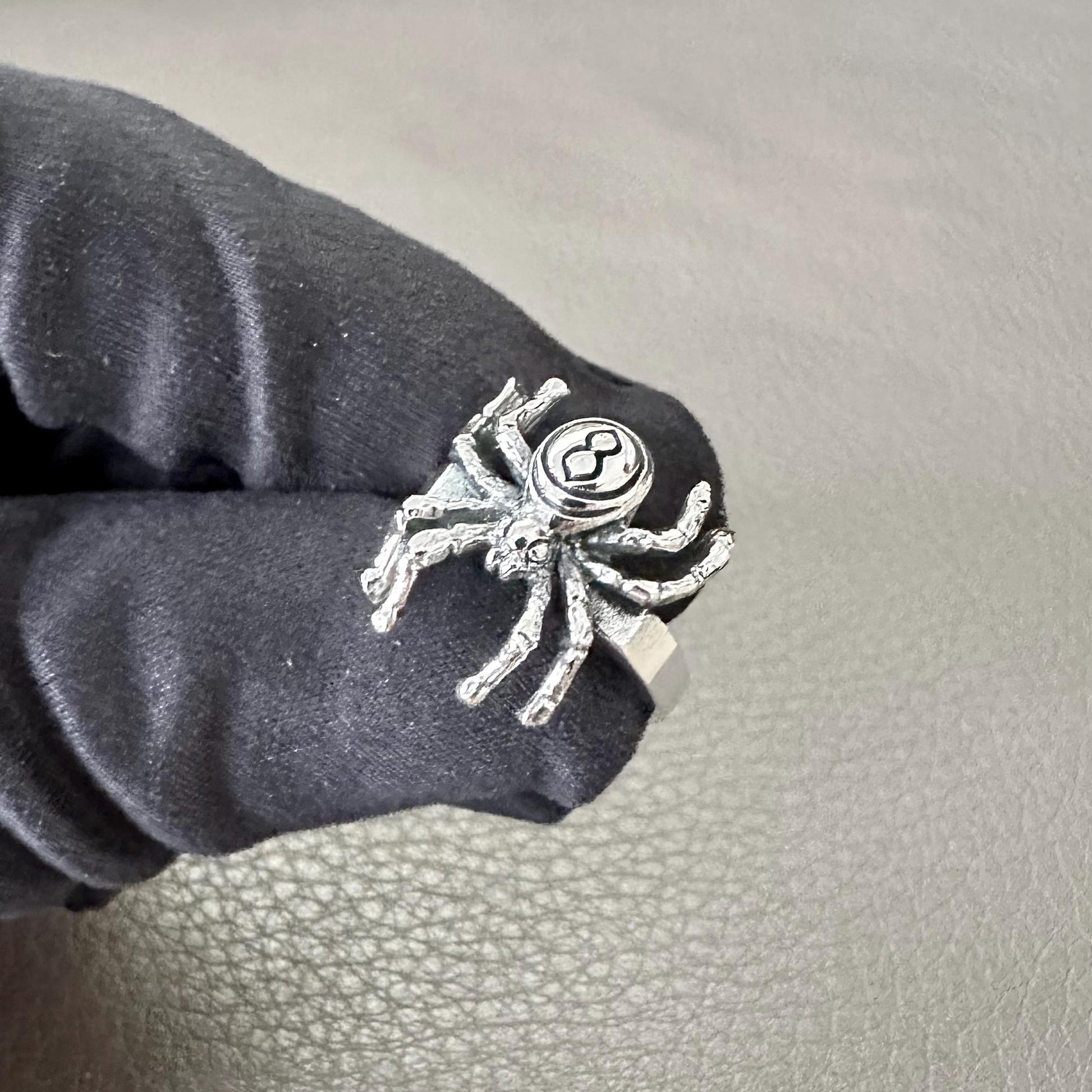Handcrafted 925 Sterling Silver Spider Ring Black Widow Poisonous Spider Arachnids Ring Silver Jewelry Animal Accessories Gift by VINTZ