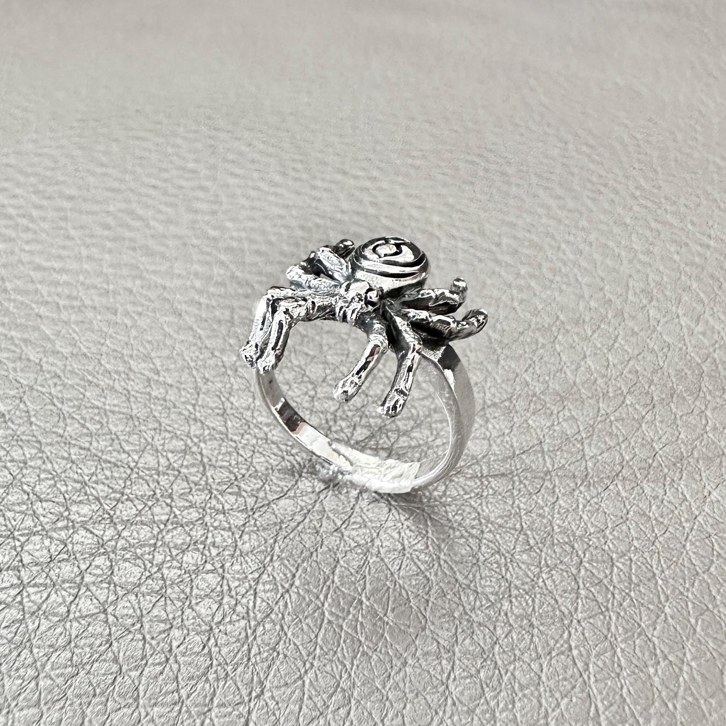 Handcrafted 925 Sterling Silver Spider Ring Black Widow Poisonous Spider Arachnids Ring Silver Jewelry Animal Accessories Gift by VINTZ
