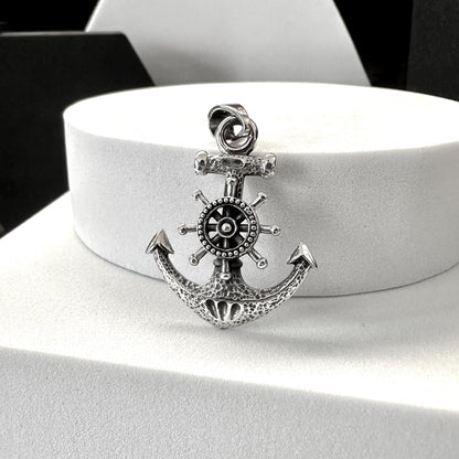 Handcrafted 925 Sterling Silver Pirate Anchor Pendant Punk Anchor Sailor Amulet Pendant/Necklace Silver Jewelry Accessories Gift by VINTZ