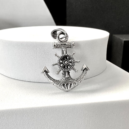 Handcrafted 925 Sterling Silver Pirate Anchor Pendant Punk Anchor Sailor Amulet Pendant/Necklace Silver Jewelry Accessories Gift by VINTZ