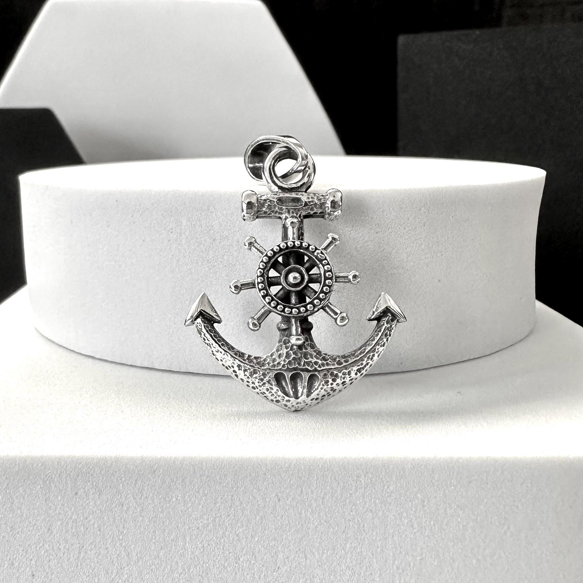 Handcrafted 925 Sterling Silver Pirate Anchor Pendant Punk Anchor Sailor Amulet Pendant/Necklace Silver Jewelry Accessories Gift by VINTZ