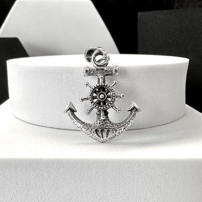 Handcrafted 925 Sterling Silver Pirate Anchor Pendant Punk Anchor Sailor Amulet Pendant/Necklace Silver Jewelry Accessories Gift by VINTZ