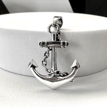 Handcrafted 925 Sterling Silver Anchor Pendant Pirate Punk Anchor Sailor Amulet Pendant/Necklace Silver Jewelry Accessories Gift by VINTZ