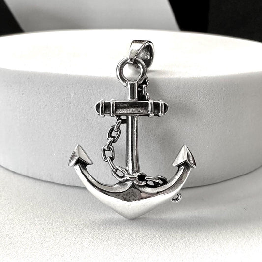 Handcrafted 925 Sterling Silver Anchor Pendant Pirate Punk Anchor Sailor Amulet Pendant/Necklace Silver Jewelry Accessories Gift by VINTZ