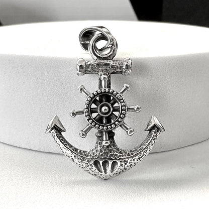 Handcrafted 925 Sterling Silver Pirate Anchor Pendant Punk Anchor Sailor Amulet Pendant/Necklace Silver Jewelry Accessories Gift by VINTZ