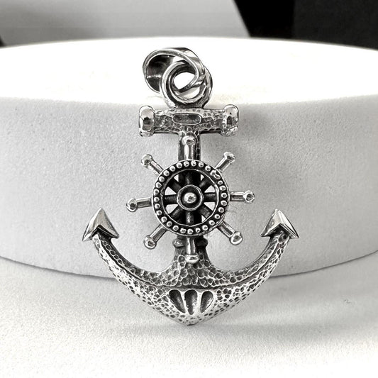 Handcrafted 925 Sterling Silver Pirate Anchor Pendant Punk Anchor Sailor Amulet Pendant/Necklace Silver Jewelry Accessories Gift by VINTZ