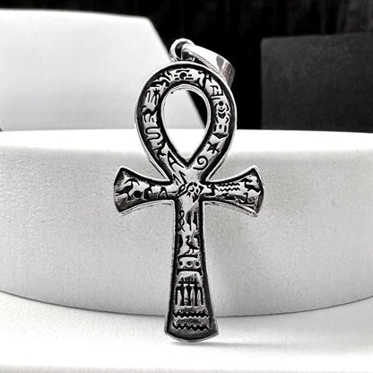 Handcrafted 925 Sterling Silver Ankh Pendant Egyptian Cross Ankh Key of Life Amulet Pendant/Necklace Silver Accessories Gift by VINTZ