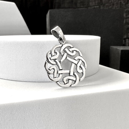 Handcrafted 925 Sterling Silver Celtic Knot Pendant Viking Infinity Knot Irish Pendant/Necklace Silver Jewelry Accessories Gift by VINTZ