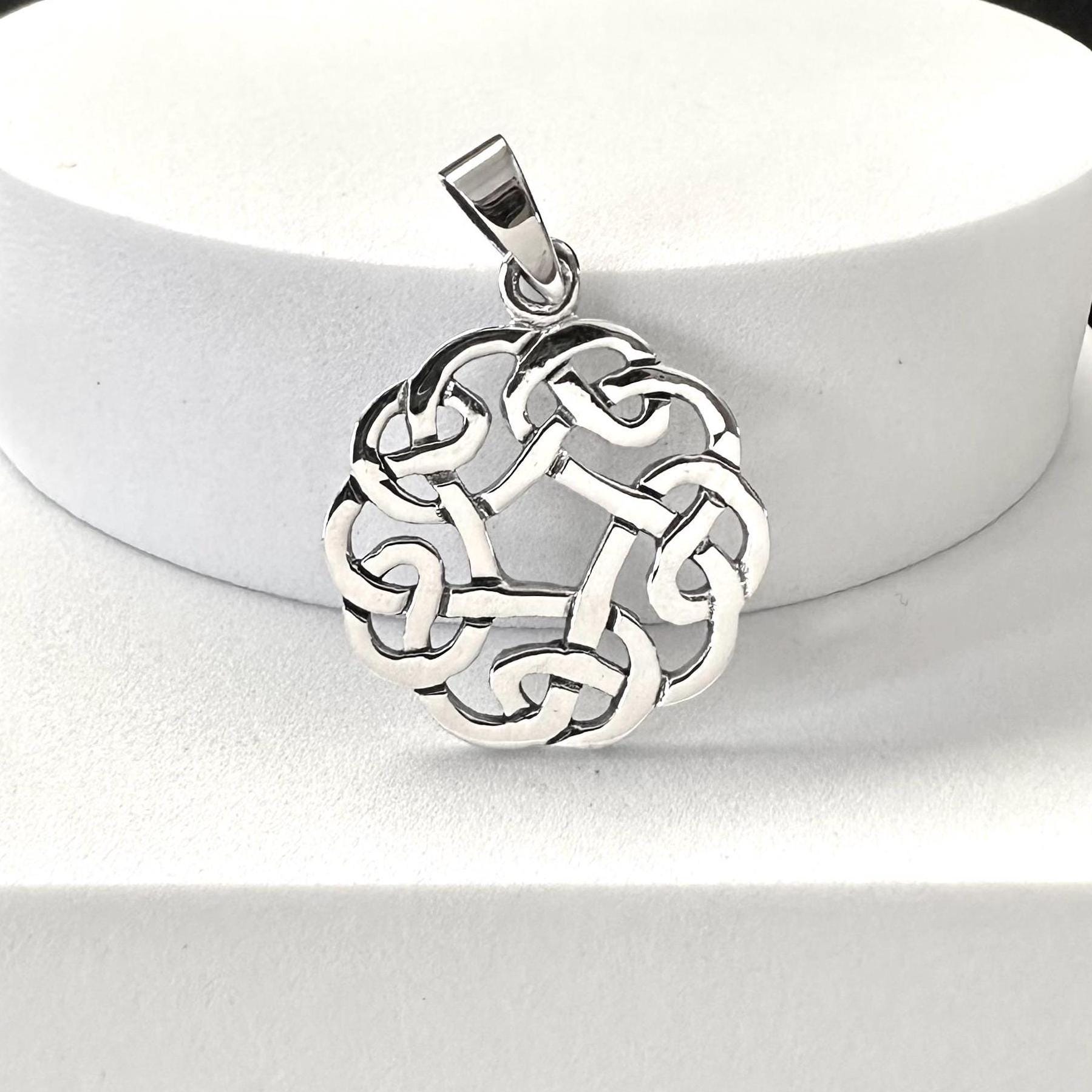 Handcrafted 925 Sterling Silver Celtic Knot Pendant Viking Infinity Knot Irish Pendant/Necklace Silver Jewelry Accessories Gift by VINTZ
