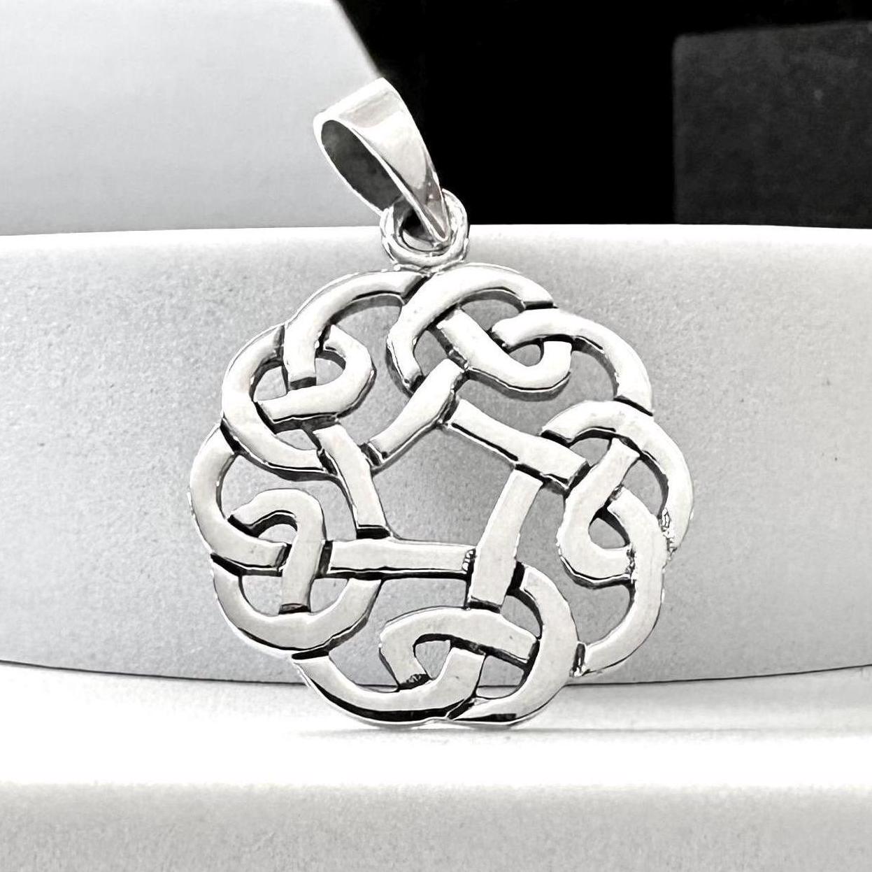 Handcrafted 925 Sterling Silver Celtic Knot Pendant Viking Infinity Knot Irish Pendant/Necklace Silver Jewelry Accessories Gift by VINTZ