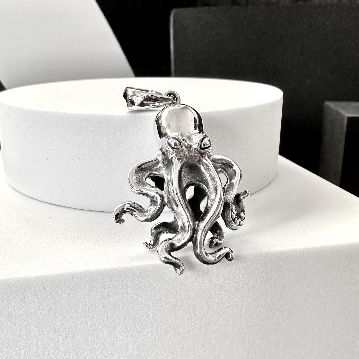Handcrafted 925 Sterling Silver Octopus Pendant Kraken Sea Monster Pendant/Necklace Silver Jewelry Fashion Animal Accessories Gift by VINTZ