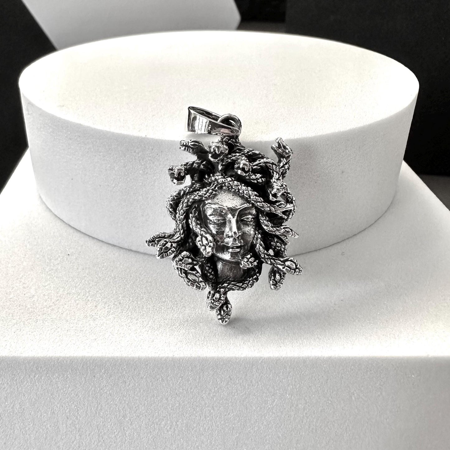 Handcrafted 925 Sterling Silver Medusa Pendant Greek Gods Mythology Medusa Snake Head Women Pendant/Necklace Silver Accessory Gift by VINTZ