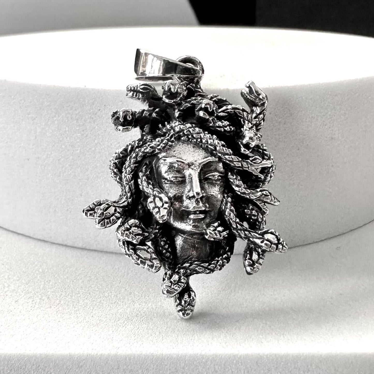 Handcrafted 925 Sterling Silver Medusa Pendant Greek Gods Mythology Medusa Snake Head Women Pendant/Necklace Silver Accessory Gift by VINTZ