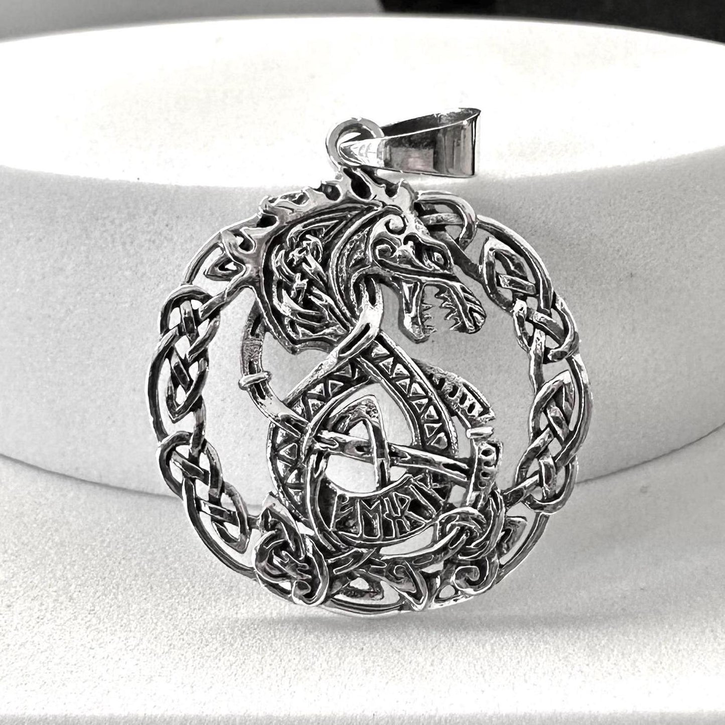 Handcrafted 925 Sterling Silver Dragon Pendant Mythical Monster Viking Celtic Dragon Pendant/Necklace Silver Jewelry Accessory Gift by VINTZ