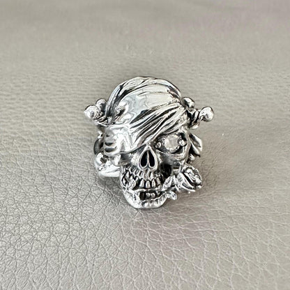 Punk Skull Gothic Biker Bones Skeleton Stone Ring