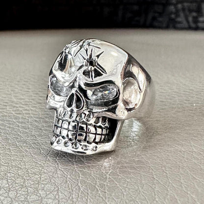 Skull Punk Gothic Biker Bones Skeleton Stone Ring